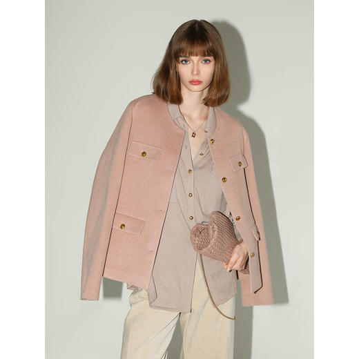 COCOBELLA[32支双股]细闪金葱细针衬衫口袋针织POLO衫MZ3137 商品图2