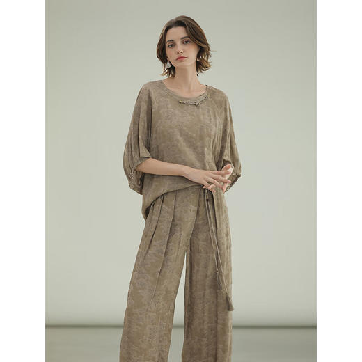 COCOBELLA[100%人丝]提花炒色国风上衣新中式小衫盘扣衬衫TS7015 商品图2