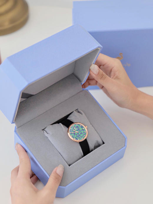 【欧泊款12颗天然钻石手表SS519】✅欧泊石表盘，澳洲🦘国家级宝石✨梦幻又浪漫～ ✅宝石镜面耐磨耐用，绢细头层牛皮表带带起来很舒服，显手细～-PWJCY 商品图11