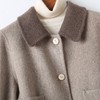 撞色翻领长袖单排扣双面羊毛短款外套 商品缩略图3