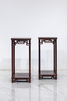 红桥红  家具严选  大红酸枝（交趾黄檀）【90 颐和园圆腿 花架】