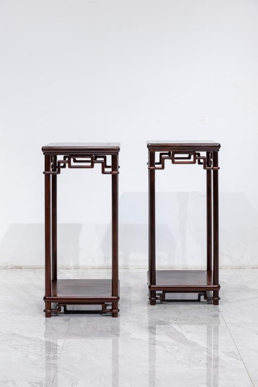 红桥红  家具严选  大红酸枝（交趾黄檀）【90 颐和园圆腿 花架】 商品图0