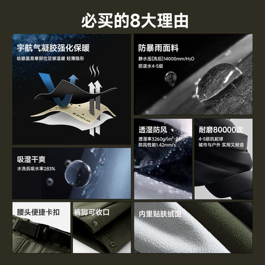 素湃Supield气凝胶冲锋软壳裤男户外保暖防风冬季裤子东北保暖裤 商品图1