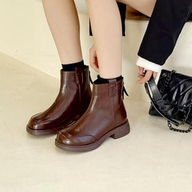 【年末福利！！手抓纹软牛皮短靴仅需79元！舒适度和秀气感拉满！】手工编制麦穗款牛皮短靴｜皮质细腻柔软，脚感舒服，简约有个性超百搭！！基地直邮