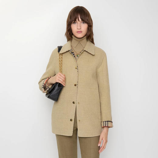 BURBERRY 巴宝莉 女士羊毛外套 卡其色 8110904 C1309 商品图3