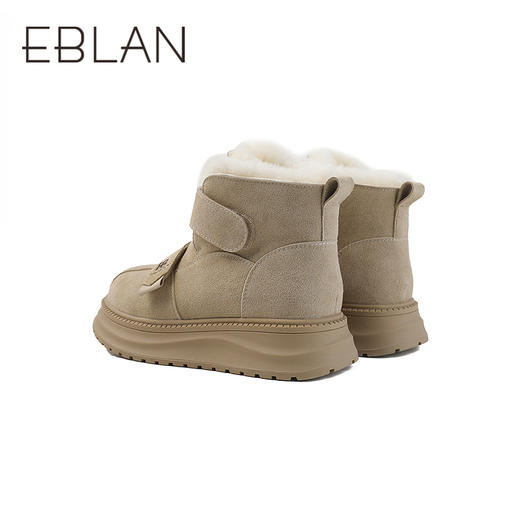 伊伴冬季拼接鞋面雪地靴橡胶增高厚底B25710911 商品图3