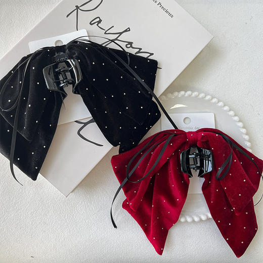 丝绒烫钻马尾抓发夹-纪念日百货门店同款167795415 商品图0