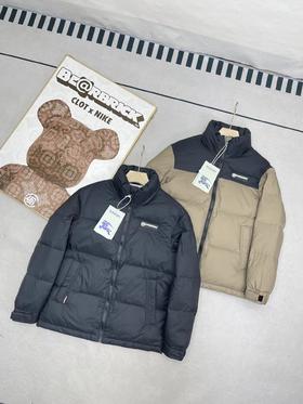 D121313轻便保暖情侣款蓬松立领拼接羽绒服