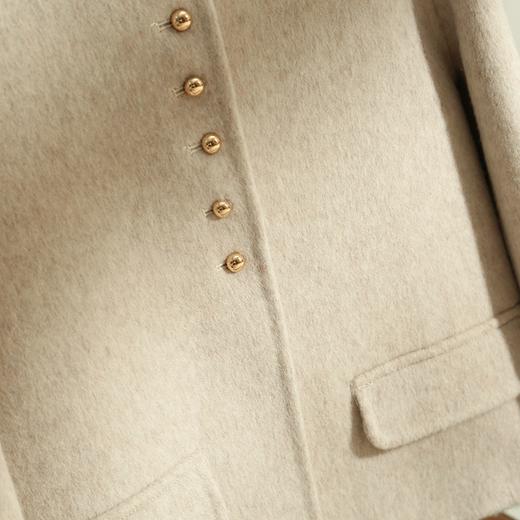 小香风圆领长袖单排扣羊毛呢短款外套 商品图4