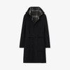 BURBERRY 巴宝莉 女士双面羊毛连帽裹身大衣 黑色 8110898 C1307 商品缩略图0