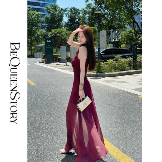 【孤品样衣，不退不换】【都市权游】轻奢高级复古感显瘦无袖连衣裙夏季新款女 商品图0