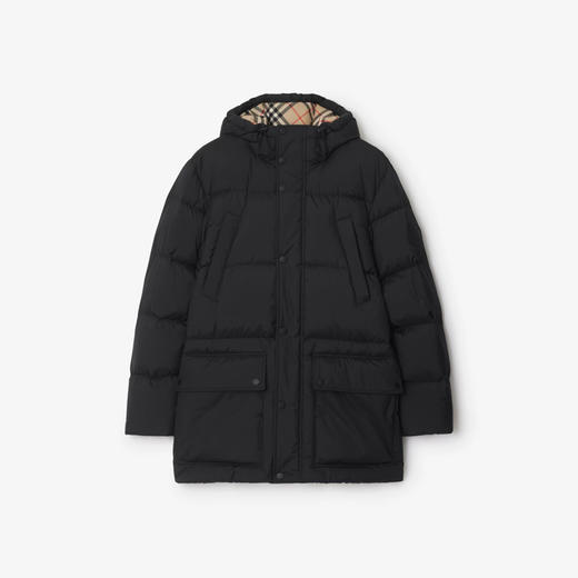 BURBERRY 巴宝莉 男士马术骑士徽标绗缝带帽羽绒服 黑色 8110360 A1189 商品图0