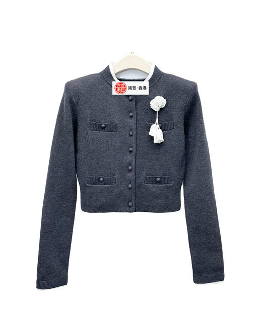 女款立体花朵羊毛针织毛衣外套hu 商品图0