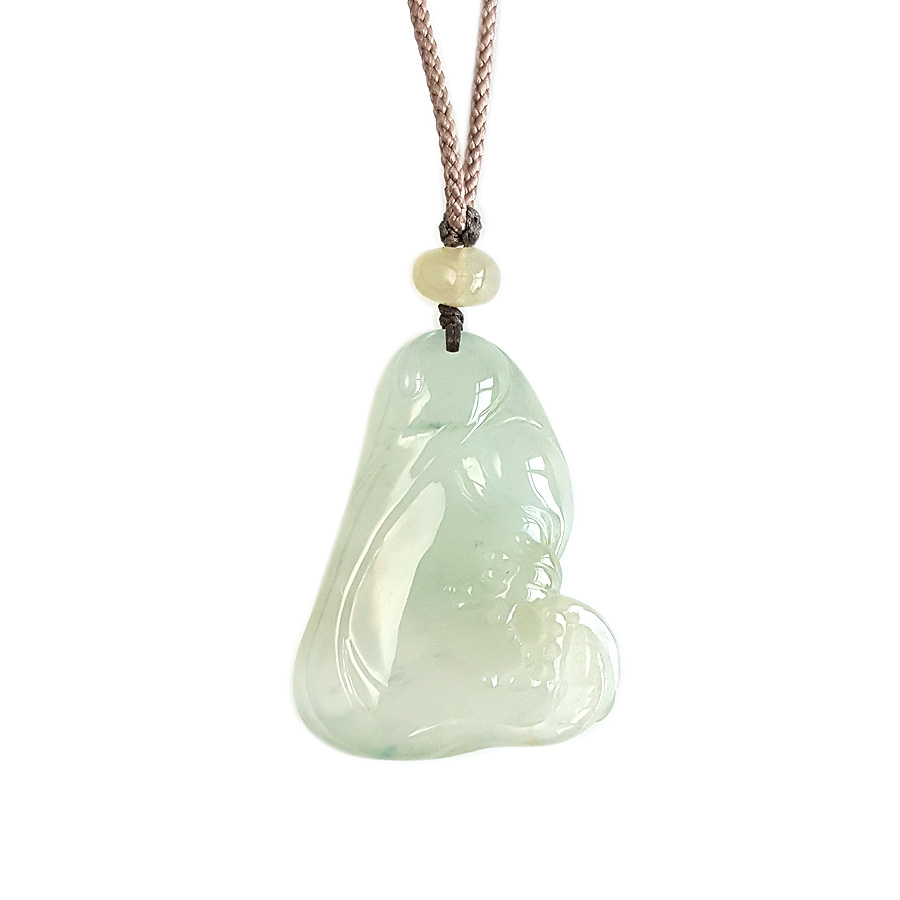 【天然正品】A货翡翠天然细腻冰种晴水飘黄鱼造型（连年有余）翡翠吊坠项链38.3*28.6*7.7MM（皆取最大值）女士311025AH10