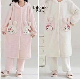 棉丝绒350克袍+裤子套装保暖软糯舒适1415973