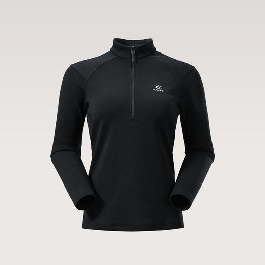 KAILAS凯乐石 XM3 女款半开胸立领美丽诺羊毛T恤 KG2537213 商品图3