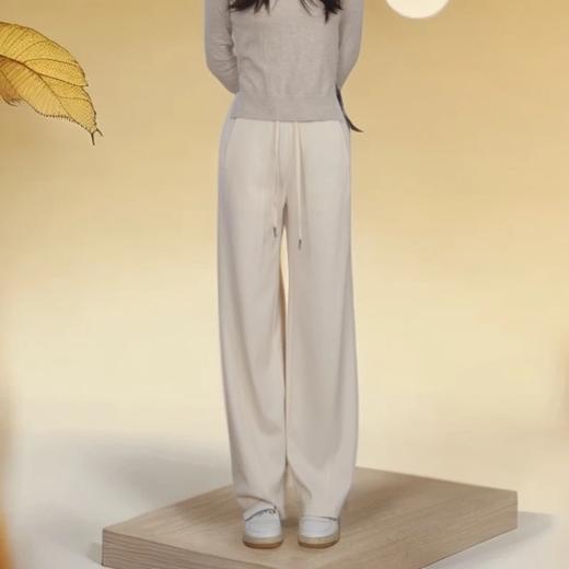 乔万尼2025新款复古高腰阔腿裤弹力女修身显瘦垂感长裤子EZ4F160 商品图2