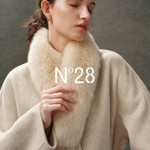 N°28【千金风】毛领围脖毛呢大衣秋冬短款系带羊毛呢外套8855A1D682  商品图4