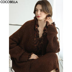 COCOBELLA[美拉德穿搭]细闪亮片上衣加厚针织衫开衫外套MZ189-2
