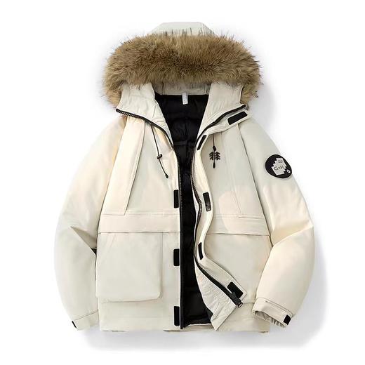 D121339羽绒棉服貉子毛棉服连帽派克棉衣外套 商品图2
