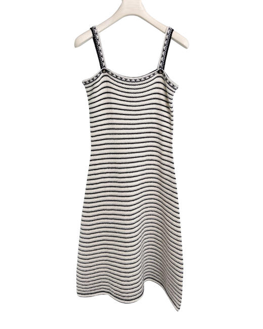 女款钩织条纹针织连衣裙 可配套装zh010 商品图0