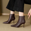 【预售5天】气质高跟鞋尖头细跟短靴春秋季小跟单靴子马丁靴YC-597 商品缩略图0