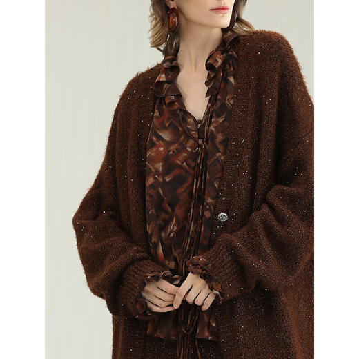 COCOBELLA[美拉德穿搭]细闪亮片上衣加厚针织衫开衫外套MZ189-2 商品图2