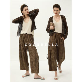 COCOBELLA重工亮片罩衫长袖针织衫夏气质通勤上衣空调衫MZ3181