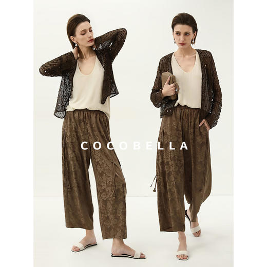 COCOBELLA重工亮片罩衫长袖针织衫夏气质通勤上衣空调衫MZ3181 商品图0