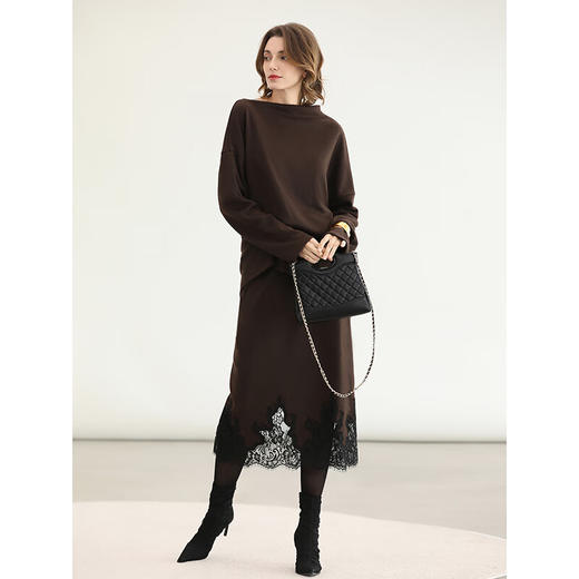 COCOBELLA优雅一字领针织衫秋冬新款气质通勤毛衣MZ0073-3 商品图2