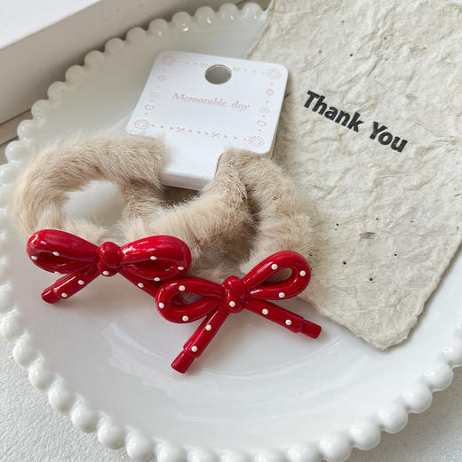日常蝴蝶结毛毛发圈RT对扎-纪念日百货门店同款168243575 商品图1