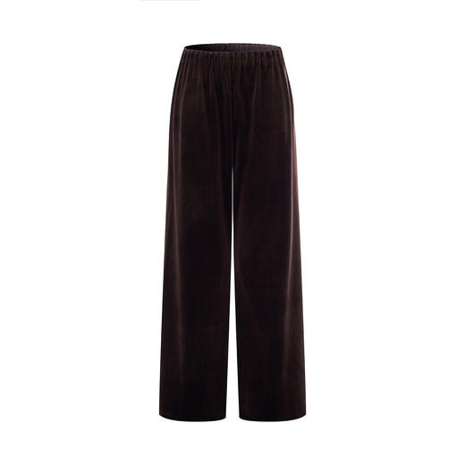 「高货wl」全新升级【铂金会员220/天猫299/差价79】(22158)洛诗琳气质垂坠感丝绒裤2025秋冬新中式百搭休闲长裤女 商品图3