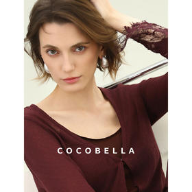 COCOBELLA重工水溶蕾丝拼接针织衫女质感纸片人通勤开衫MZ3196