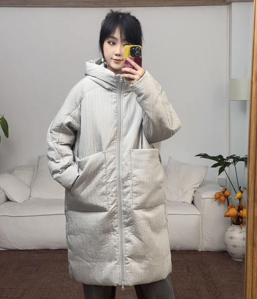 水淼2025冬新款休闲宽松大口袋气质羽绒服1845 商品图1