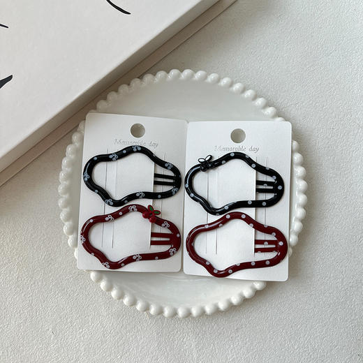 云朵滴油印花对装发夹-纪念日百货门店同款168243479 商品图2