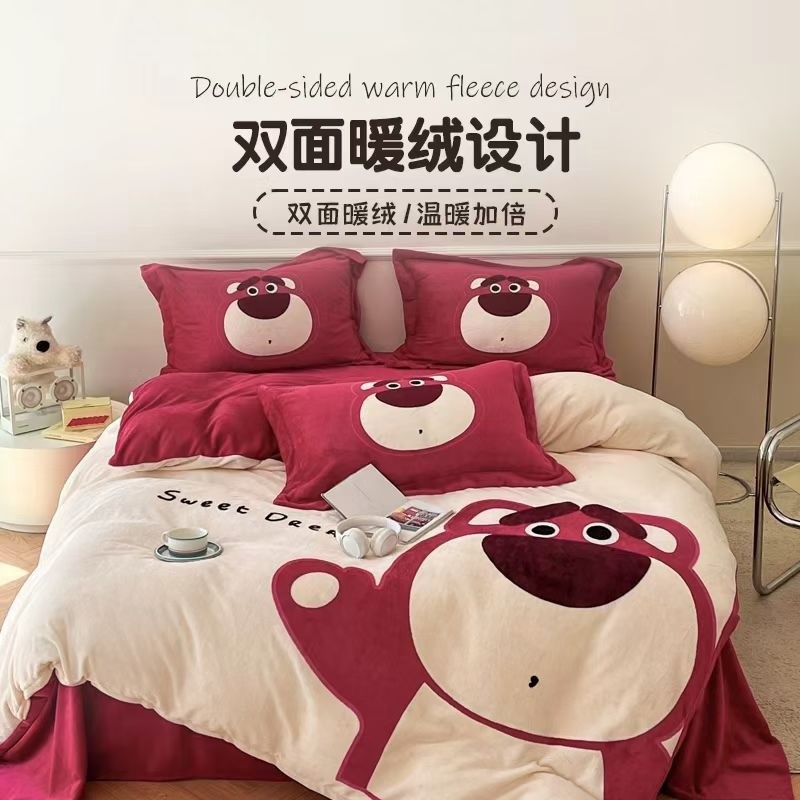 二店y 清仓 纯捡漏 高克重牛奶绒四件套【迪士尼的四件套】