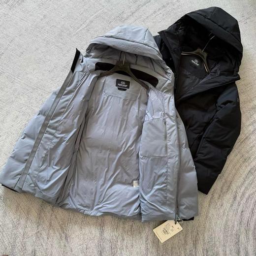 D121307秋冬款男士中量热压鹅绒夹克防风防泼水连帽羽绒服 商品图2