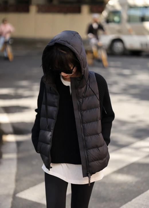 针织拼接90白鸭绒连帽运动风羽绒服 商品图4