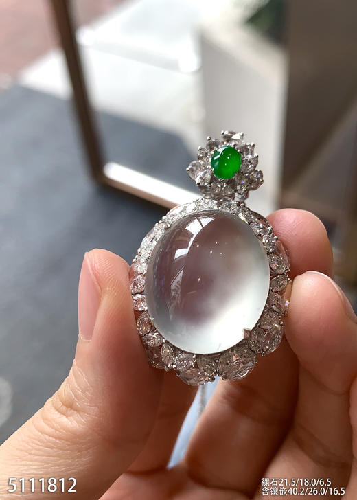 玻璃种蛋面吊坠【5111812】具体价格微信咨询 商品图3