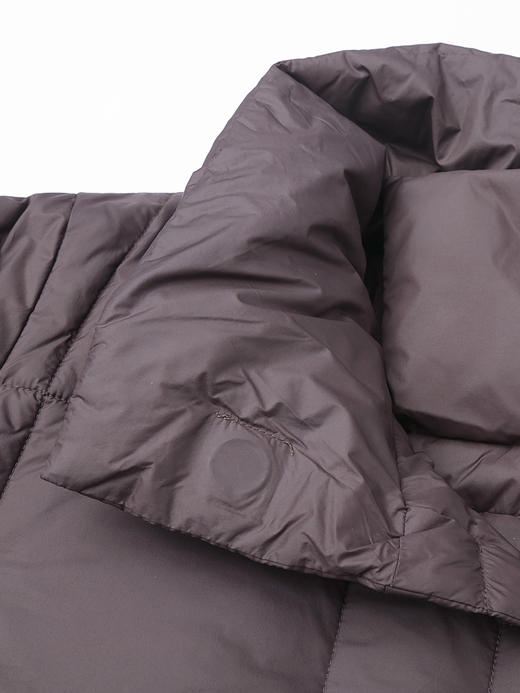 2025 秋冬深咖色立领收腰羽绒服女 菱格纹加厚保暖中长款面包服 侧带收腰设计感休闲通勤防风御寒羽绒外套 商品图2