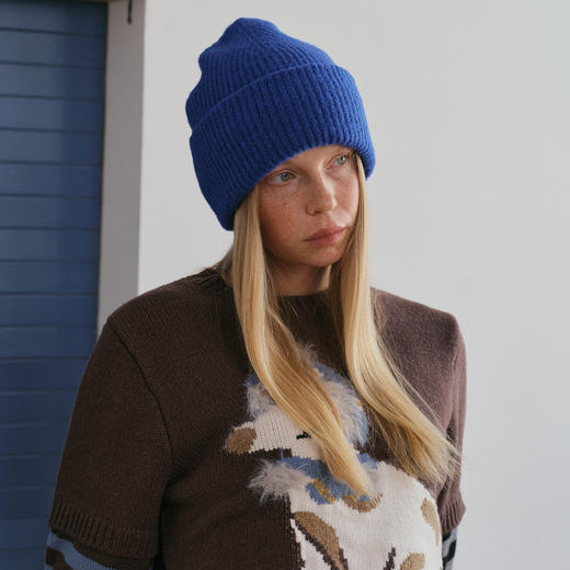 经典高级感！2025羊驼毛羊毛混纺纯色毛线帽女柔软显脸小针织帽！ 商品图3