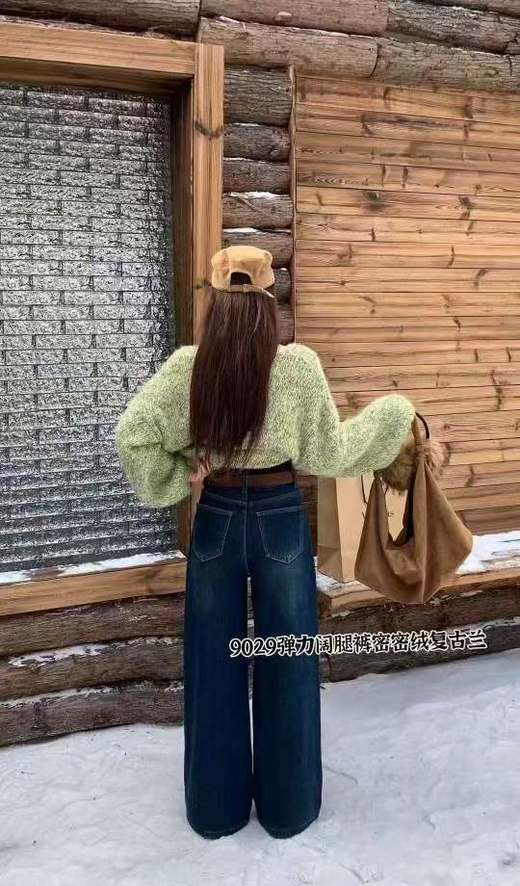 🔥🔥【2025爆款牛仔】密密绒加绒加厚～9029冬季保暖简约百搭牛仔直筒裤-喜出 商品图1