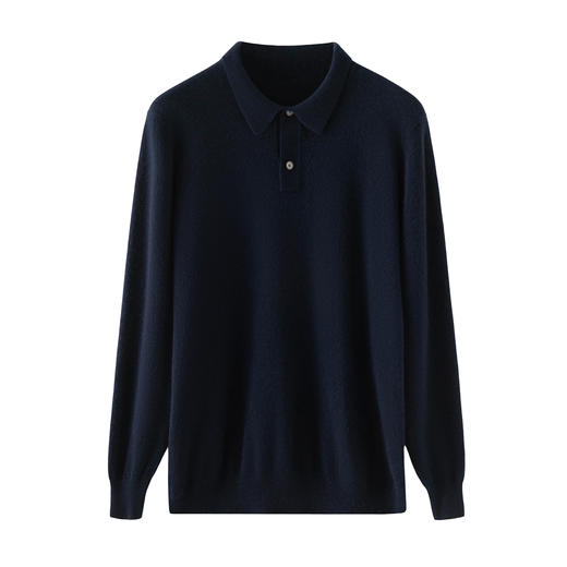 意单客供~100%纯山羊绒衫男翻领加厚套头保暖长袖毛衣CYR25111 商品图6