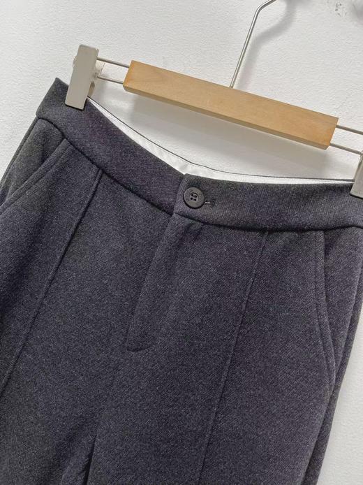 12.12【清仓】（拉链 坏了）79018羊毛醋酸烟灰直筒裤-喜出 商品图1