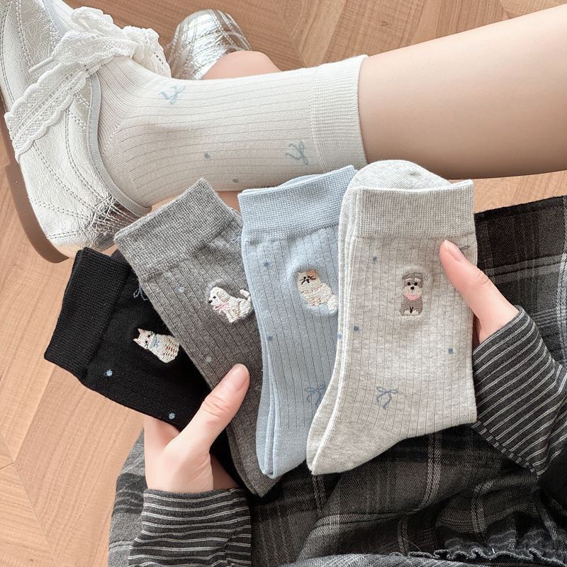 破价秒杀！19.9五双【柔软亲肤舒适❗️可爱简约百搭】可爱袜子女秋季新品中筒袜卡通日系长筒袜秋冬运动休闲女袜。jb