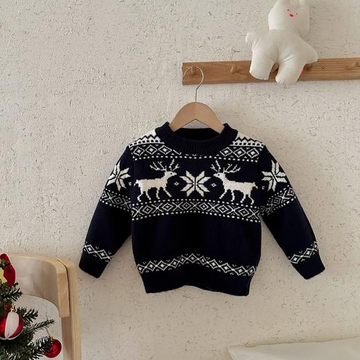 【YW】无忧购“礼物季”儿童圣诞毛衣加厚男童冬装本命年女童针织衫男孩冬季费尔岛毛衣（截单后3-5天发货) 商品图3