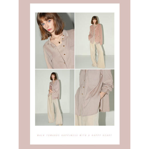 COCOBELLA[32支双股]细闪金葱细针衬衫口袋针织POLO衫MZ3137 商品图1