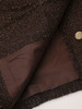 2025 秋冬深棕金闪粗花呢小香风外套女 圆领毛边设计宽松四袋单排扣通勤休闲短款上衣 商品缩略图4