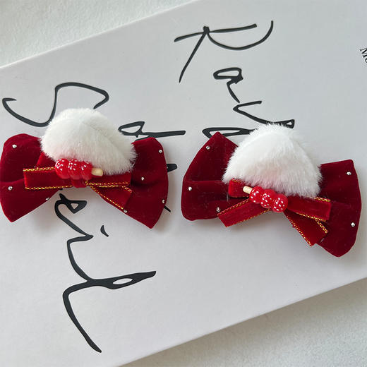 HY丝绒猫耳红运对夹发夹-纪念日百货门店同款167795458 商品图1