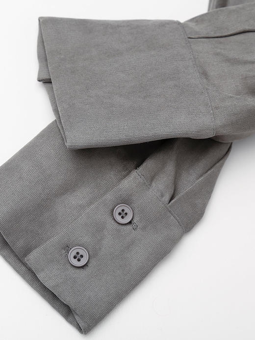 2025 秋冬高级灰假两件针织马甲拼接衬衫女 宽松休闲叠穿设计感长袖显瘦通勤上衣 商品图3